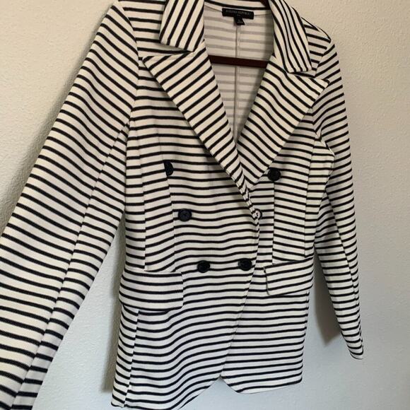 Banana Republic Women's Pique Knit Striped Blazer - Picture 4 of 14